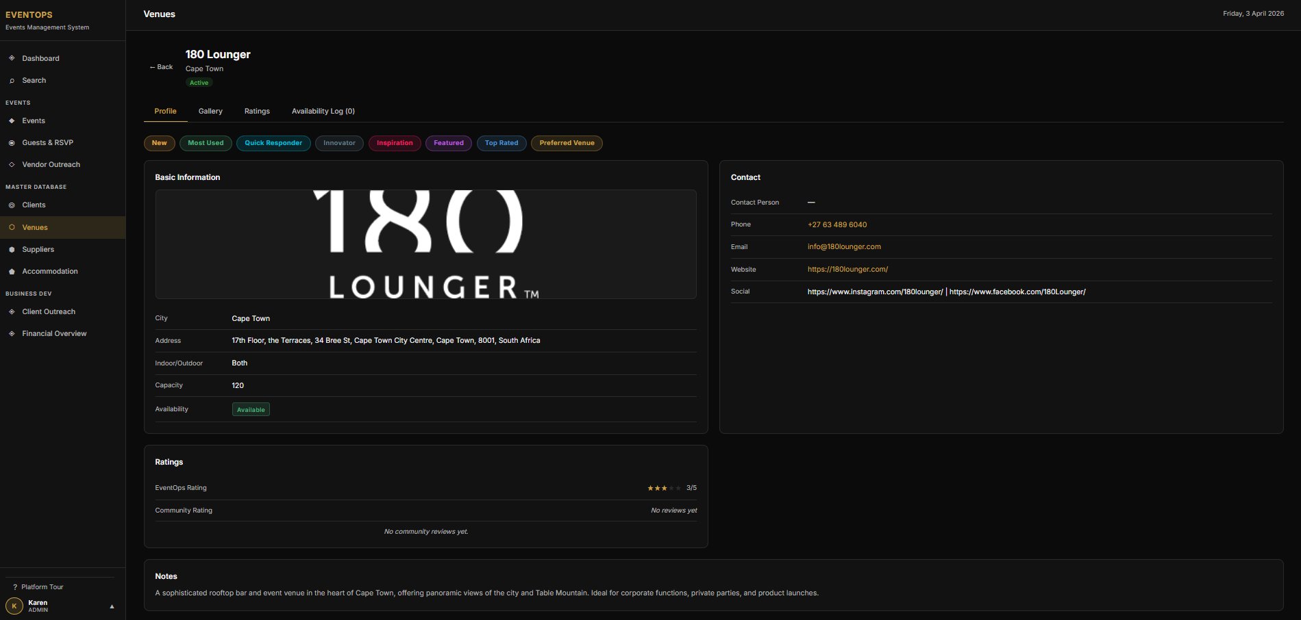 Venue Profile