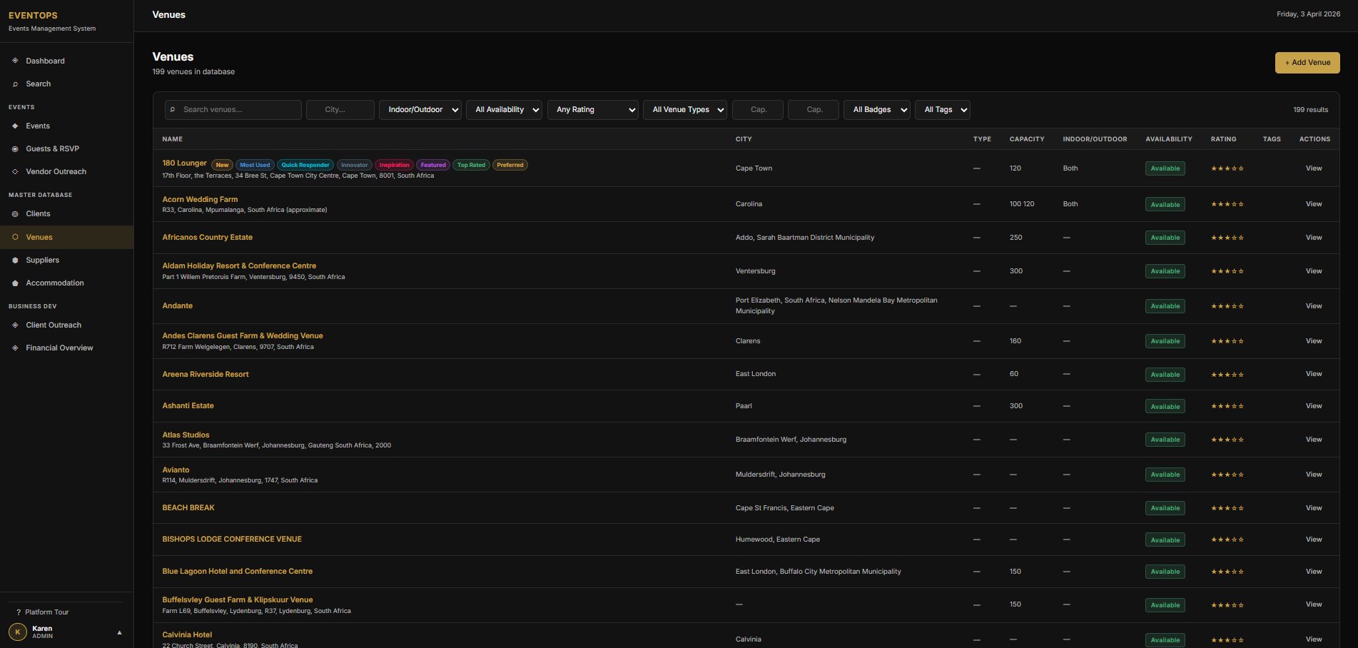 Vendor Catalog
